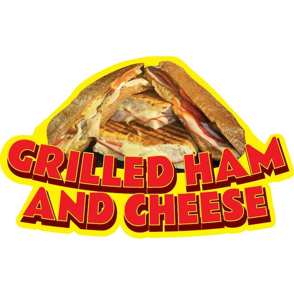 Signmission GRILLED HAM & CHEESE Concession Decal sign cart trailer stand sticker, D-DC-24-Grilled Ham & Cheese D-DC-24-Grilled Ham And Cheese - main
